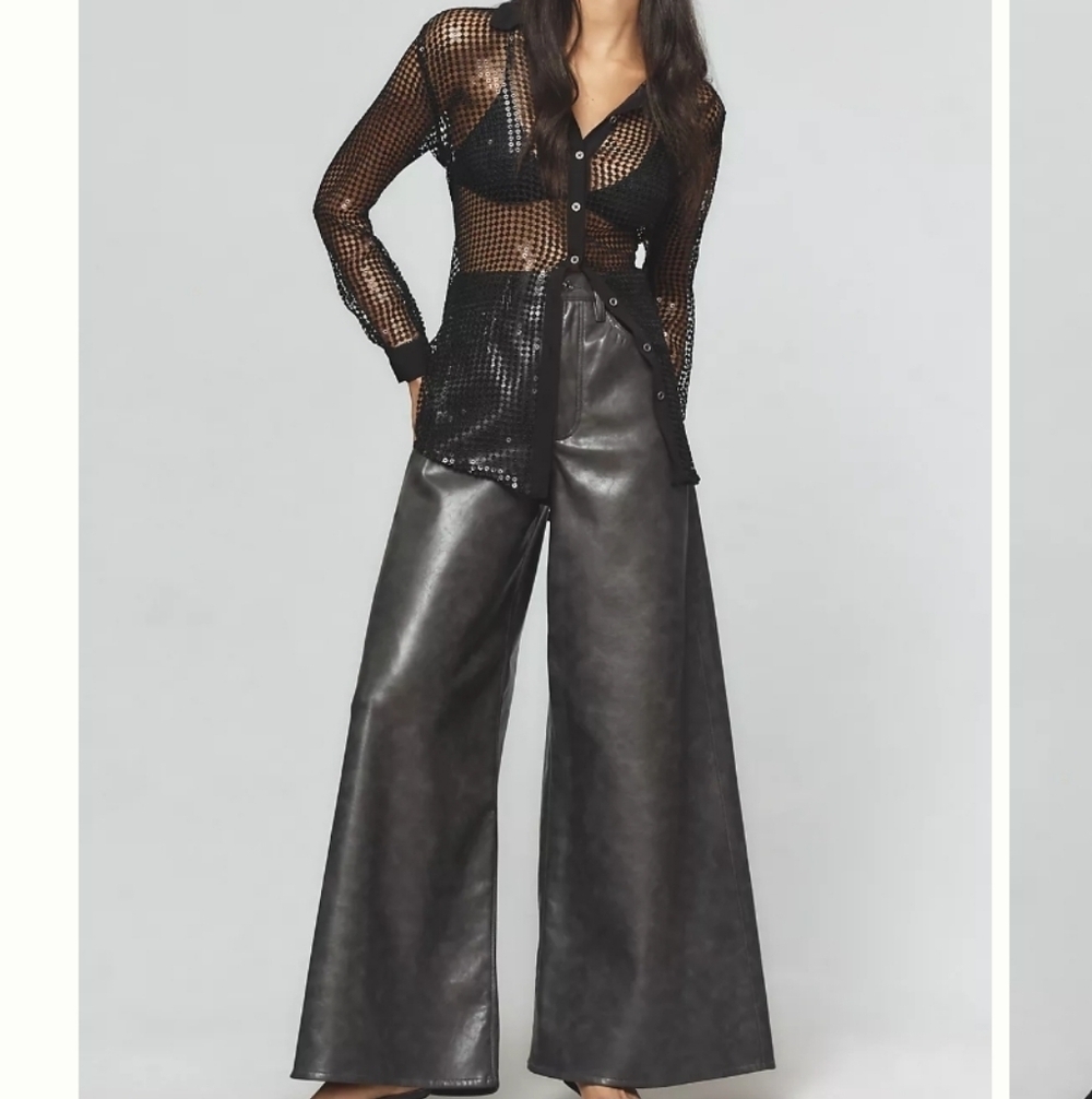 AGOLDE NOLAN PANTS IN SMOKE COLOR NWT WIDE LEG SIZE 24 RETAIL $328
